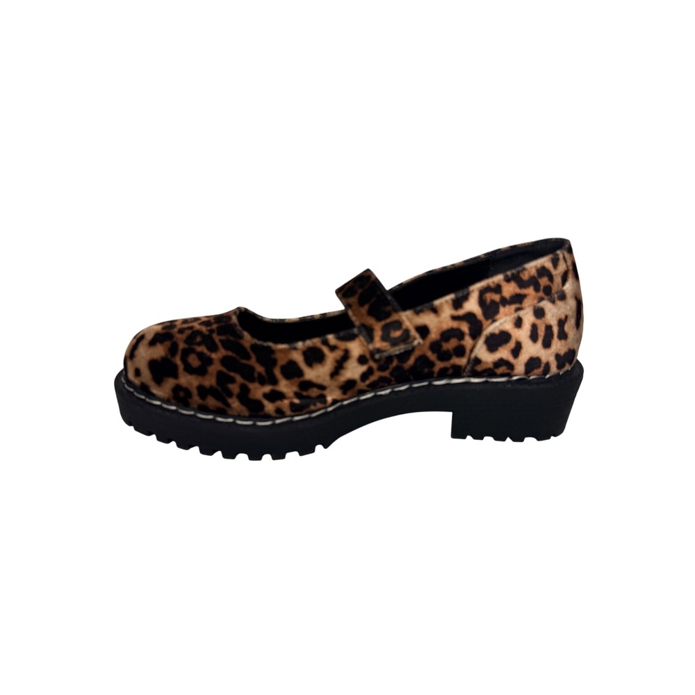 Torrid Leopard Print Mary Jane Lug Sole Shoes Brown Black 9WW Wide Chunky Punk